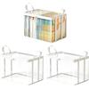 Generic Sacchetti portaoggetti in PVC trasparente con cerniera, contenitore antipolvere per libri, supporto portatile con manici, organizer per librerie per casa, armadi, libri, custodie per film, dischi di