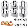 Sxutop 6 Pezzi Coppapasta 8 cm Anelli da Dessert Coppa Pasta Tondi in Acciaio Inossidabile con Coperchio e Stencil Stampi Coppapasta Anelli per Torte Mousse Dessert Dolci Fatti in Casa (3 Forme)