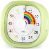GeeRic Timer Visivo da 60 Minuti per Bambini, GeeRic LED Lampeggiante Conto a Rovescia Silenzioso Orologio Colorato Sveglia Assistente Gestione Tempo Scrivania Timer Visivo per Cucina,Aula,Ufficio