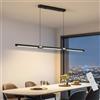 SXHZLY Lampada a sospensione per tavolo da pranzo, 150cm 60W lampada a sospensione a LED con telecomando dimmerabile, lampada a sospensione dal design lineare nera(150cm)