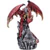 Nemesis Now Statua di drago in resina con protezione prisma, dipinta a mano, statuetta di drago rosso su prisma con luce a LED - Regali e decorazioni per collezionisti di draghi