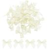 QUARKZMAN 30Pcs Mini Fiocco Nastro 1.5 Mini Fiocchi Fiori Nastro Raso Tessuto per La Festa Compleanno Matrimonio Fai da Te Artigianale Beige
