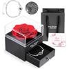 ALLOMN Regali con rose per donne, mamma, fidanzata, eterna vera rosa, scatola regalo con rose infinite, con i Love You, per la festa della mamma, compleanno, San Valentino, anniversario, Natale