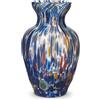 MurArt Vaso in Vetro di Murano Alto 13cm Blu Collezione Gardenia in Vetro Soffiato a Mano in Lavorazione Artigianale