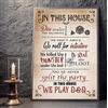 BCTS Poster Dnd Gifts & Pathfinder in metallo Dungeons and Dragons in This House We Play D&D, 20,3 x 30,5 cm