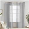 MIULEE Tende voile finto lino passanti 2pz L140xA260 Grigio Chiaro