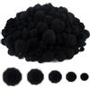 TOAOB THE ONE AND ONLY BABY TOAOB 500 Pezzi Pom Poms Nero Mini Pompon Piccoli Pon Pon 10mm a 30mm per Lavoretti Decorazioni Festa Creativi Fai Da Te Crafts
