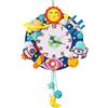 NbgrvB Orologio da parete fatto a mano in stile cartone animato, 32 cm, orologio da appendere per bambini, decorazione da parete per aule scolastiche (E)