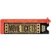 GLOBLELAND Biglietti per Il Cinema Targa in Metallo Vintage Decorativa da Parete per La Casa Ristorante Caffetteria Club Bar 27x8.7 cm / 10.6x3.4 pollici 0.1 cm di spessore