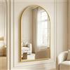 BEAUTYPEAK - Specchio murale a forma di arco, dorato, 120 x 80 cm, cornice in lega di alluminio infrangibile, può essere appoggiato o appeso al muro, specchio da terra per camera da letto, bagno e