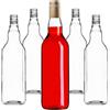 KADAX Set di 10 Bottiglie in Vetro 700ml con Tappo a Vite Oro, Lungo - Bottiglie vuote da riempire per succhi, sciroppo, Olio e liquore, conservazione Alimentare