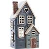 Home of Christmas Lichthaus | Tealight Cottage | Candeliere | Portacandele | Ceramica (Blu/Beige 21 x 11 x 10 cm)