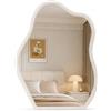 Shally Dogan Specchio Asimmetrico da Parete Cornice Legno Bianco 46x60cm