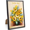 QWORK® Cornice per Foto DIN A4 Nera in Plastica, Cornici A4 per Tavolo o Parete, Stabili e Leggere