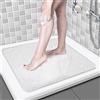 AMOMYDOG Tappeto per Doccia Quadrato, Tappetino Doccia Antiscivolo Antimuffa Antibatterico in Luffa, Tappeto Bagno Morbido PVC Tappetino Vasca per Bagno e Aree Umide 60x60cm (Bianco)