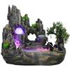 HauTour Fontana da interni con illuminazione a LED, fontana da tavolo a cascata con nebbia, cascata per interni, in pietra, per casa, camera da letto, scrivania, decorazione 30 x 18 x 26 cm