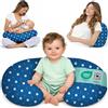Flowen Cuscino Allattamento e Gravidanza Ciambella Allattamento Neonato con Federa in 100% Cotone e Morbido Riempimento Supporto Ergonomico alla Schiena Idea Regalo per Neo Mamme Accessorio Premaman Lavabile