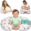 Flowen Cuscino Allattamento e Gravidanza Ciambella Allattamento Neonato con Federa in 100% Cotone e Morbido Riempimento Supporto Ergonomico alla Schiena Idea Regalo per Neo Mamme Accessorio Premaman Lavabile