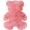 GELing Tappeto in Pelliccia Sintetica, Tappeto Peloso A Forma di Orso, Soffice Tappeto Decorativo, Tappetino per Camera da Letto,Soggiorno,Sedia O Divano,Rosa1,45x60cm