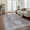 GENIMO - Tappeto Vintage 160x230cm - Antiscivolo, Facile da Pulire, Con Pelo Corto - Per Soggiorno, Camera da Letto - Grigio Scuro