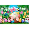 Jorzer Tappeto Zerbino Pasquale Assorbente, 40 x 60 cm, Morbida Microfibra, Antiscivolo, Conigli e Uova, Decorazione per Porta d'Ingresso, Casa, Pasqua