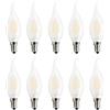 HUAMu Lampadine a candelabro LED E14 4W, 2700K bianco caldo morbido 400LM, lampadina a candela a vite Edison LED E14, punta piegata a forma di fiamma in vetro smerigliato C35, confezione da 10