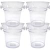 COSE DA CASA Set di 4 Secchielli porta bottiglie per vino champagne in plastica TRASPARENTE glassette Bottiglia refrigerata fresca Ghiaccio