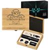 Maverton Cavatappi Elettrico per Vino + Apribottiglie Birra - Set da 6 Pezzi - Personalizzazione con Stampa - Scatola in Legno di Bambù - dimensioni 27x22x7 cm - per Lui - regalo di Natale - Citazione