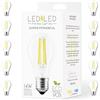 LEDbyLED Lampadina Goccia 14W Pari a 140W, E27, Vetro Trasparente, 2700K Luce Naturale, filamento LED dritto, 1820 Lumen, Pack 10 Pezzi
