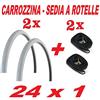 CicloSportMarket 2 COPERTONI COPERTURE Pneumatici + 2 x Camera d'Aria 24 x 1.0 - Carrozzina/Sedia A ROTELLE