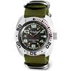 Vostok | Orologio da polso anfibio automatico russo subacqueo a carica automatica | WR 200m | Amphibia 710334 | Orologio meccanico da 40 mm quadrante nero | Punti luminosi, Verde, Subacqueo