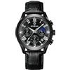 JewelryWe Orologio in Cuoio da Uomo con Calendario: Orologio da Polso Quadrantini al Quarzo con Numeri Romani Lancette Luminose Orologio Sportivo Impermeabile Regalo per lui