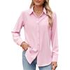 GliAnTok Camicia da Donna a Maniche Lunghe con Bottoni, Ultra Morbida, Elasticizzata, Senza Pieghe, da Lavoro, Casual, da Ufficio, Bianco, M