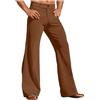 Generisch Pantaloni svasati da uomo, eleganti, vintage, anni '70, stile retrò, tinta unita, taglio bootcut, pantaloni chino a gamba larga, oversize, per il tempo libero, con tasche, X5 marrone, XXL