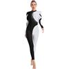 Aislor Tuta Intera Donna Sportiva Strass Body Ginnastica Artistica Maniche Lunghe Leotards Body Danza Classica Abito da Pattinaggio Ballo Jumpsuit Bodysuit A Rosa XL
