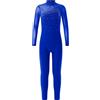 YiZYiF Body per Bambina Tuta da Ginnastica Artistica Pattinaggio Maniche Lunghe Jumpsuit Patchwork Sportiva Body da Danza Leotards da Balletto Viola 15-16 anni