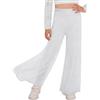 YOOJIA Ragazza Danza Jazz Performance Scena Danza Pantaloni Sportivi per Ragazze Collant Per Ragazze Pantaloni Collant Performance, argento, 15-16 anni