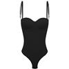 iEFiEL Body Shaper Donna per Sposa Cerimonia Matrimonio Scollo a V Profondo Push-up Body Shapewear Regolabile Contenitivo Modellante Corsetto Dimagrante Senza Manica Nero 2XL