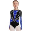 Freebily Body Ginnastica Artistica Bambina Maniche Lunghe Balletto Leotards Body Danza Classica Moderna con Strass Bodysuit da Pattinaggio Jumpsuit Tutina Dancewear Blu 11-12 anni