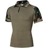 DAIHAN Camicie Tattiche da Uomo a Maniche Corte, Maglietta Tattica Militare Camicia da Esterno Camicia Tattica da Combattimento con Cerniera a 1/4 Verde S