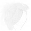 KABAKE fascinator cappello floreale velo piuma fascinator clip per capelli cocktail tea party pillbox cappello fascinator sposa matrimonio, bianco, Taglia unica