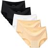 Nightease Mutandine di Seta Ghiaccio Donna Slip Senza Cuciture Confezione da 5pcs Invisibile No Show Mutande (Multi1, s)
