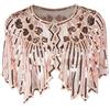 GELing Donna Bolero di Paillettes Coprispalle Bolero Elegante di Chiffon Trasparente per Damigella della Sposa Oro Rosa