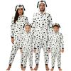 Generico Costume dalmata Onesie per adulti, tuta con cappuccio e coda, costume da animale, pigiama per uomo e donna, costumi per carnevale, feste