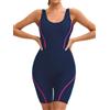Agoky Donna Tuta Intera Bagno Senza Maniche Costume da Sub Surf Sportivo Muta con Boxer da Snorkeling Immersione Nuoto Acquatici Spiaggia Estivo Nero Bianco L
