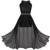 Riismen Abito Principessa Ragazza con Paillettes Lungo da Cerimonia - Vestito Elegante Bambina per Damigella Sposa Matrimonio Compleanno Comunione Festa 4-16 Anni Nero 16 Anni