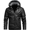 Generico Giubbotto Pelle Uomo Invernale Stile Vintage Giacca Moto Impermeabile Giacca Tuta Elegante Giubbotto Leggero Sportiva Giacca Calda Uomo Trekking Casual Winter Jacket Men Cappotto Softshell Antivento