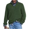 DYJAGYO Maglia con zip casual in cashmere da uomo,Maglia dolcevita da uomo,Maglia dolcevita in maglia da uomo (Army green,Medium)
