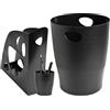 EXACOMPTA - Rif. 576014D- Kit Eco: set di accessori da scrivania 3 pezzi: 1 portariviste-1 portamatite-1 cestino per carta - nero