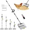SUPAWAY Pala per pollina 30cm Paletta per letame di pollo 4 in 1 Setaccio in metallo regolabile con impugnatura ergonomica, lunghezza 89-190cm, utensile per pulizia del pollaio, separa feci e lettiera